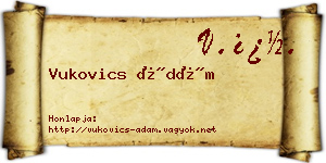 Vukovics Ádám névjegykártya